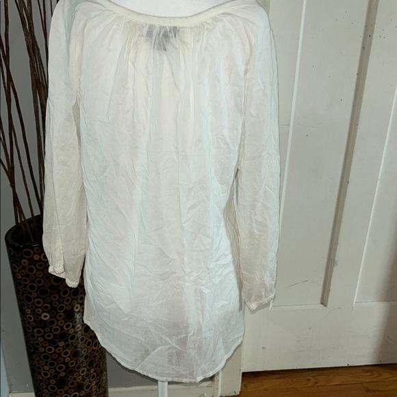 Cream Relaxed Tie Front Blouse - Picture 6 of 8